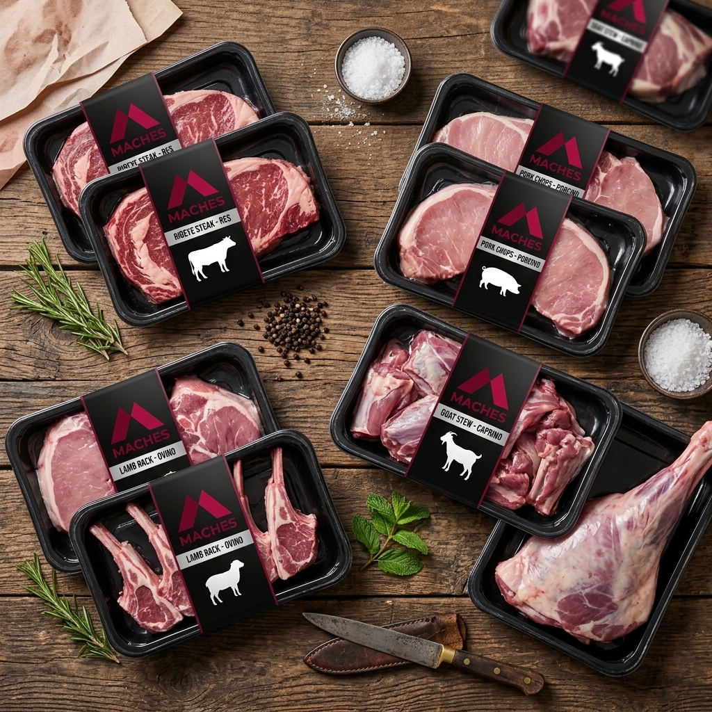 Empaques de carnes selectas MACHES: res, porcino, ovino y caprino